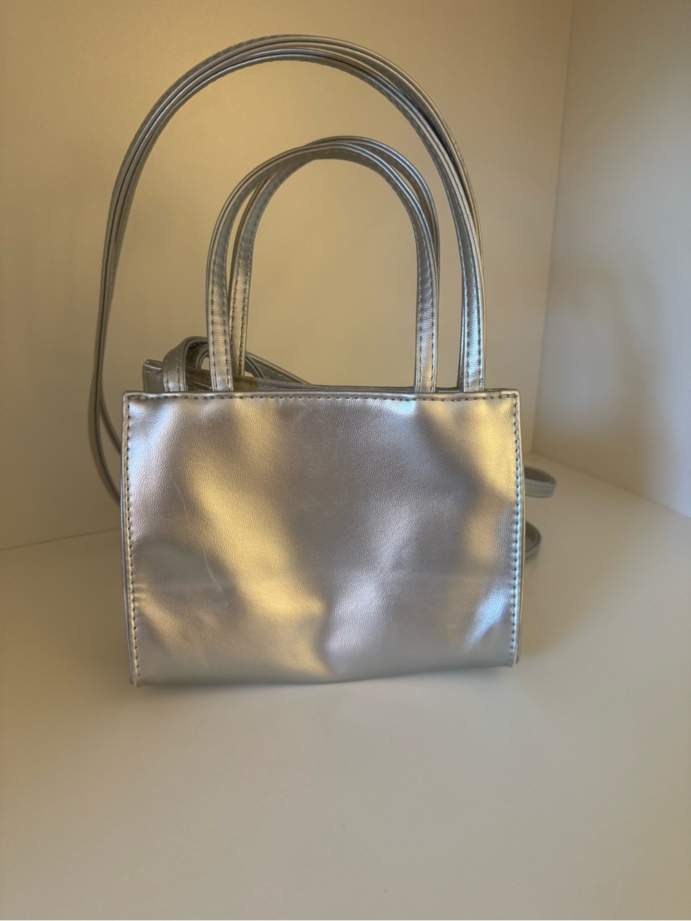Telfar Silver Small Shopping Tote - Picture 2 of 3